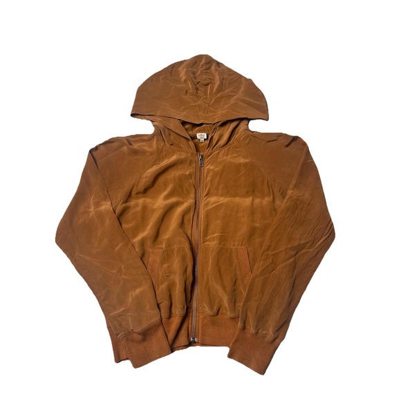 Wilfred Aritzia  Silk  Zip- Front Hoodie Jacket Size S - Picture 1 of 9